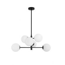 Impero lampa wisząca czarna/biała 6x30W E14